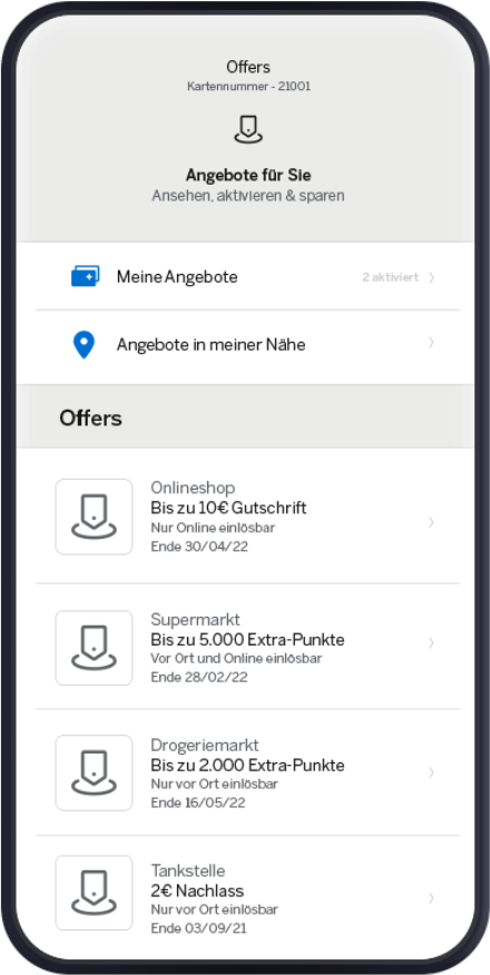 App-Ansicht Amex Offer
